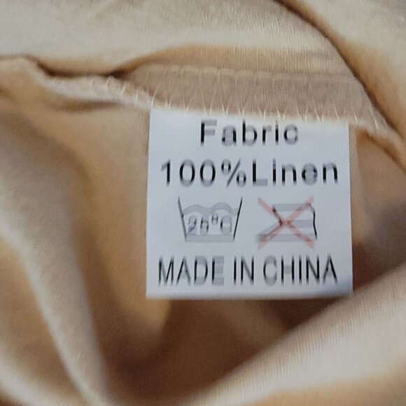 Mens Large Medieval Renaissance Lace-Up Linen Shirt Beige Long Sleeve Pirate - Picture 3 of 12